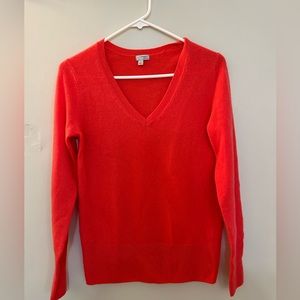 Halogen cashmere v-neck sweater.   Reddish-pink color.  Size Small.